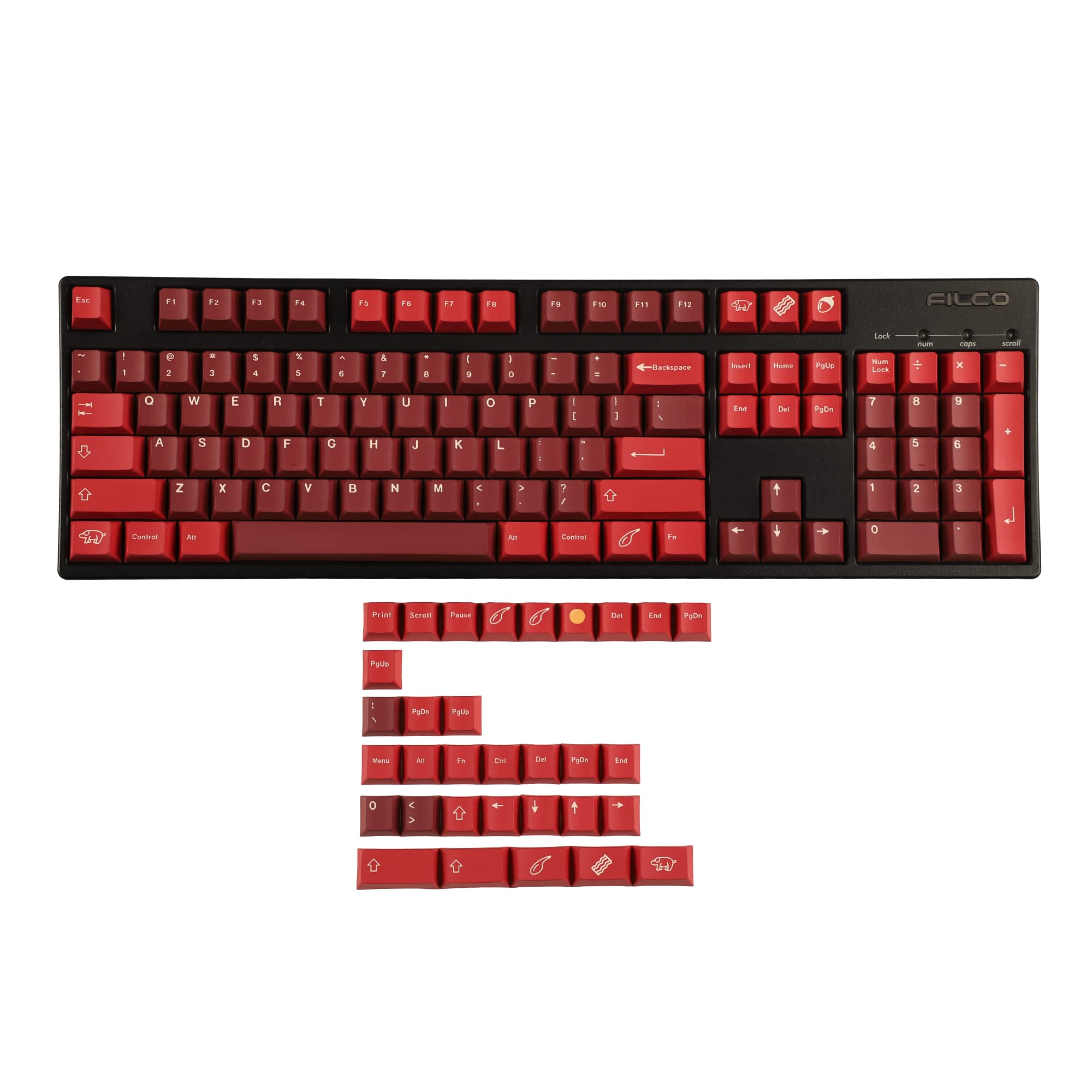 Amazon.com: 136 Key Jamon Cherry Profile Five Side Dye Sub Keycaps PBT ...
