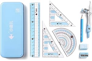 8 Pcs Compass & Math Set | Essential Geometry Tools for Students