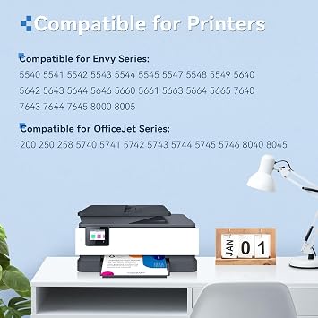 62XL Ink Cartridges Black and Color Compatible for HP 62XL Ink Cartridge Combo Pack for HP Ink 62 Fit for Envy 7640 5660 7645 5540 5640 OfficeJet 5746 5740 5745 5741 8040 250 200 Printer