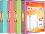 Cardinal 3 Ring Binders, Binders for School and Office, Durable 1.5 Inch, Round Rings, Holds 350 Sheets, ClearVue Presentation View, Non-Stick, Assorted Tropical Colors, 4 Pack (79558)