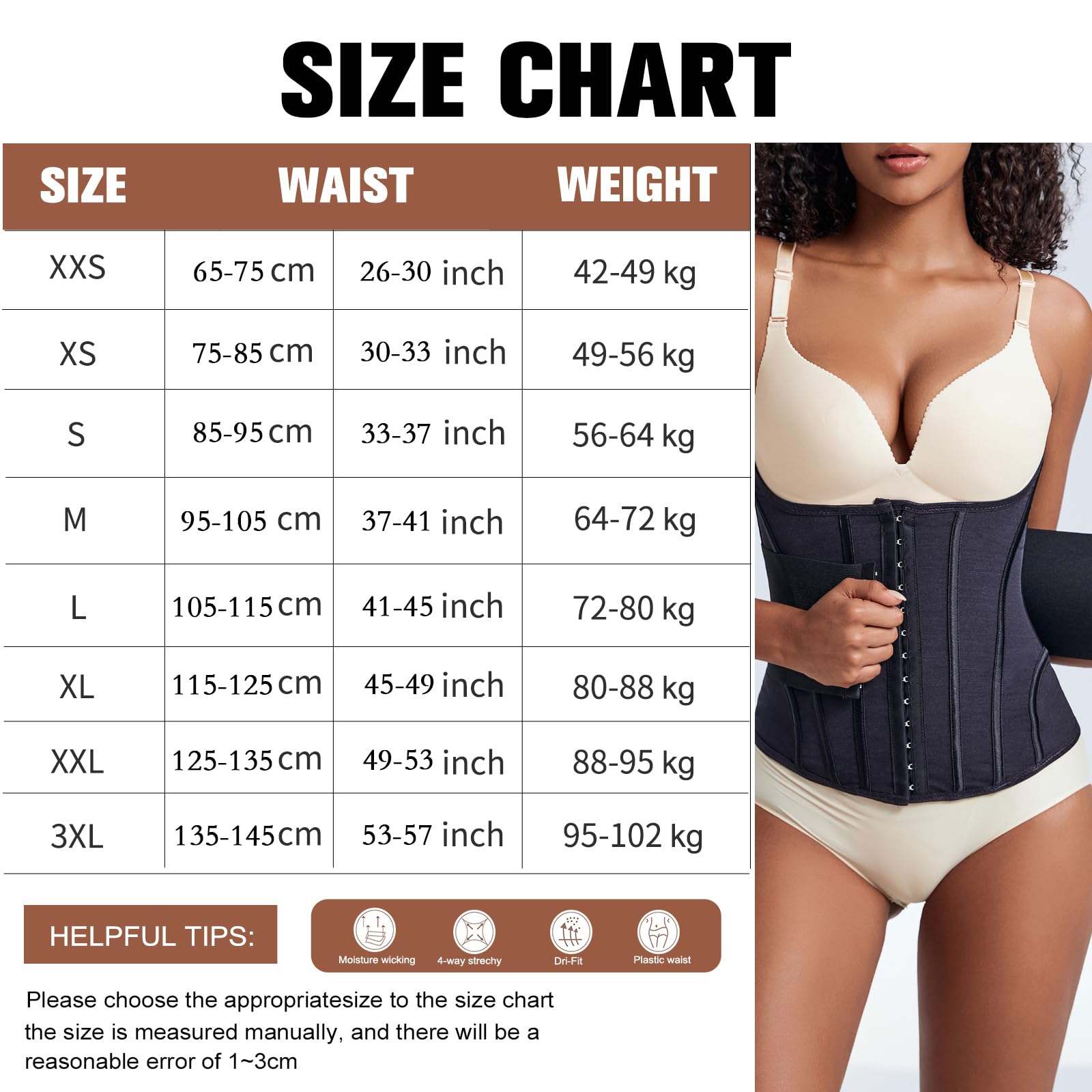 Korsett Damen Bauchweg Doppelte Verschlüsse, Waist Trainer Doppellagiges Verschlusssystem Bauchweggürtel Damen Waisttrainer Taillenformer, Verbessern Sie die Körperformung