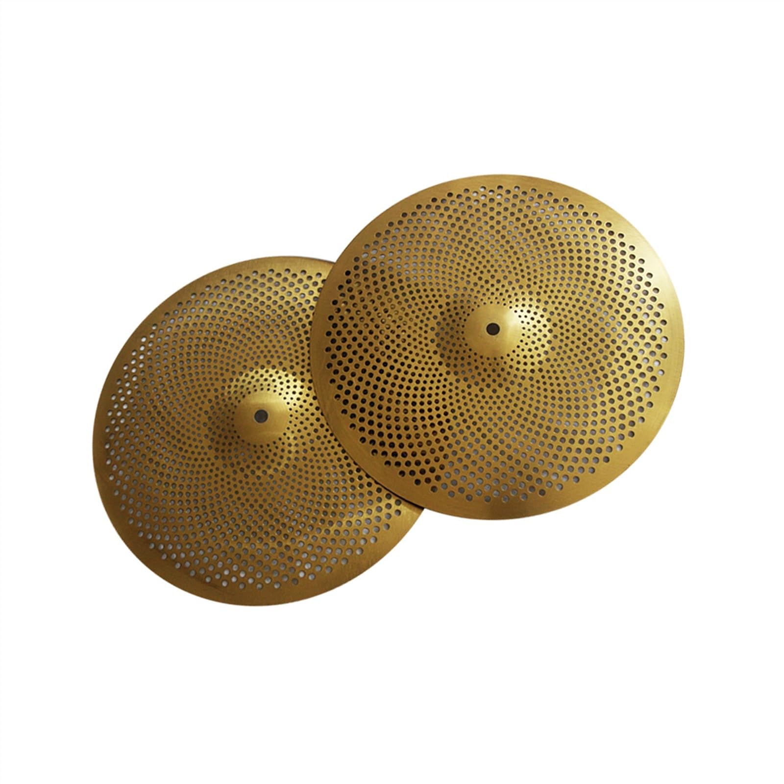EIN Paar Low Volume Cymbal Mute Becken Silber 13 Zoll Hi-Hat Becken Für Jazz Drum Set Zubehör für Schlaginstrumente (Color : Gold)