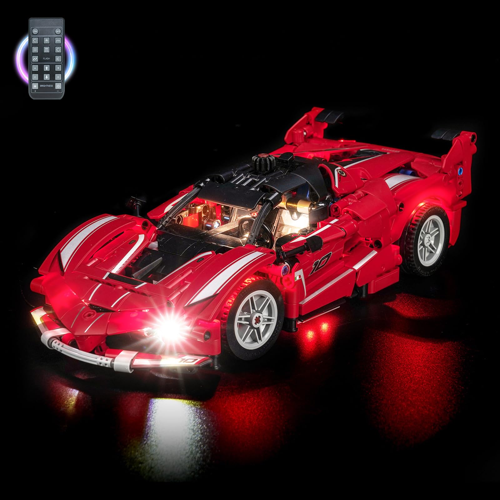 Light Compatible with Lego Technic Ferrari FXX K 42212 - Not Come with Car (RC Version Light)