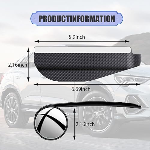 Miniatura 2 de 2 espejos retrovisores para automóvil, protección reflectante dos en uno, cubierta antipolvo de agua de lluvia, espejo auxiliar ajustable de 360