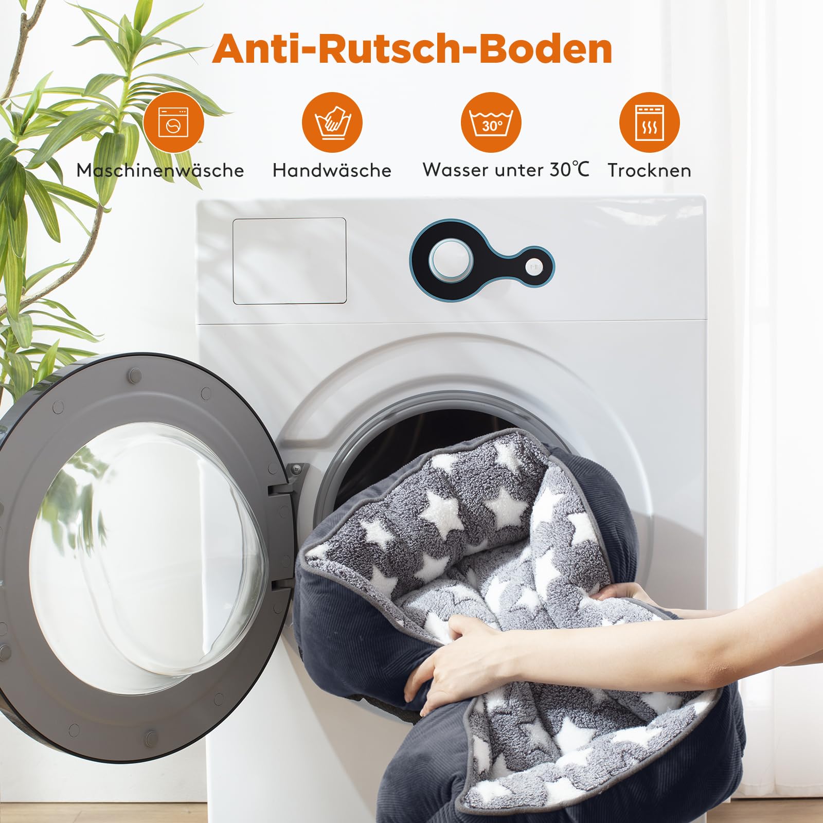 FURTIME Cuccia Cane Letto per Cani Cuscino per Cani Lavabile e Antiscivolo Lettino per Cani Morbido Divano per Cani Cuccia Cane Interno Taglia Grande Brandina per Cani Gatto XXL(106x80x23cm) Nero