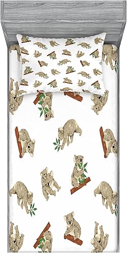 Miniatura 176 de Ambesonne Juego de sábanas bajeras y fundas de almohada de los años 90, patrón geométrico en estilo retro, formas redondas de triángulo de media