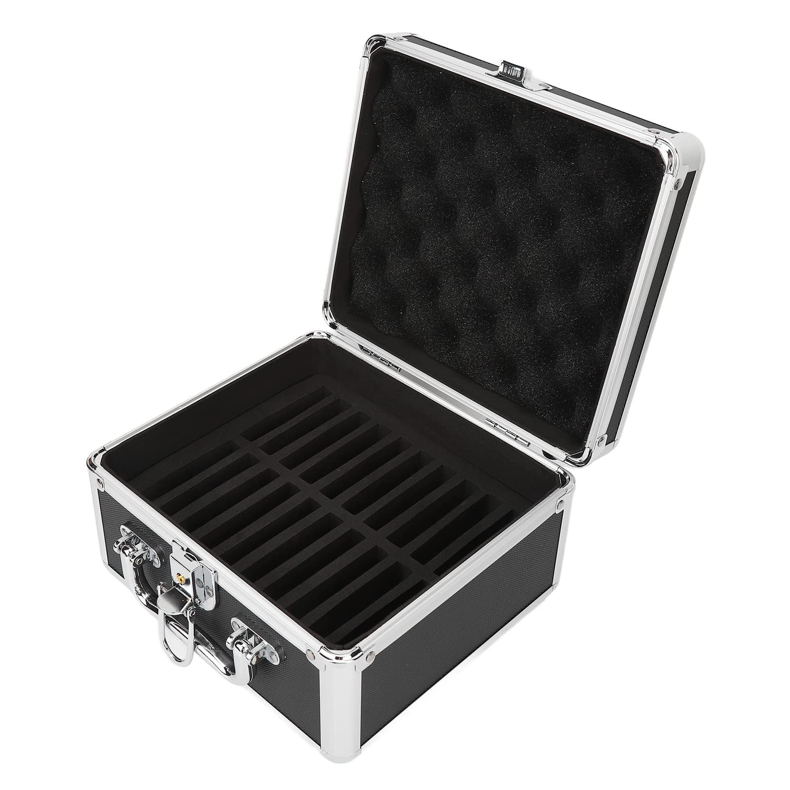 Caja de Almacenamiento de Disco Duro de 2,5 ", Estuche de Transporte de Disco Duro Externo con 20 Bahías, Maleta de Caja de Almacenamiento de Disco Duro Impermeable con Diseño de Bloqueo de Seguridad