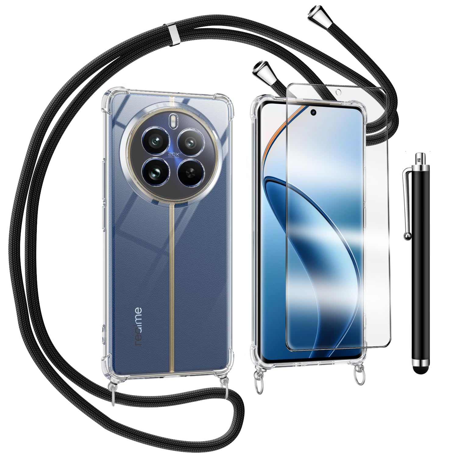 Custodia Per Realme 12 4G / Realme 12+ Plus 5G – Cover In TPU Trasparente Con Disegno Delicato, Antiurto Con Airbag Angolari, Modello A95 - 4