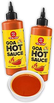 Goa Hot Sauce | No MSG, Artificial Colour Or Flavour Added | Using Goa Peri Peri Chilis & Goa Vinegar for a Spicy, Punchy Taste | Natural, Fat-free, Vegan, Gluten-free | Pack of 2 x 110g