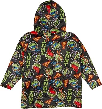 Teenage Mutant Ninja Turtles Hoodie For Kids | Boys Oversized Hoodie Soft Fleece Blanket | Sherpa Hood Lining | Gift For Boys | One Size Fits All Age 4-10 Years