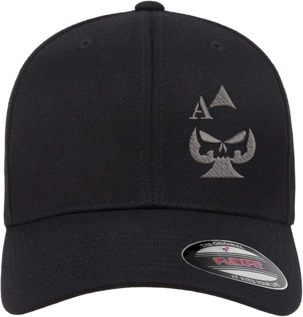 BestSyracuseAce of Spades Sniper Gun Punisher Embroidered Flexfit Fitted Baseball Cap Hat 2nd Amendment Constitutional Rights