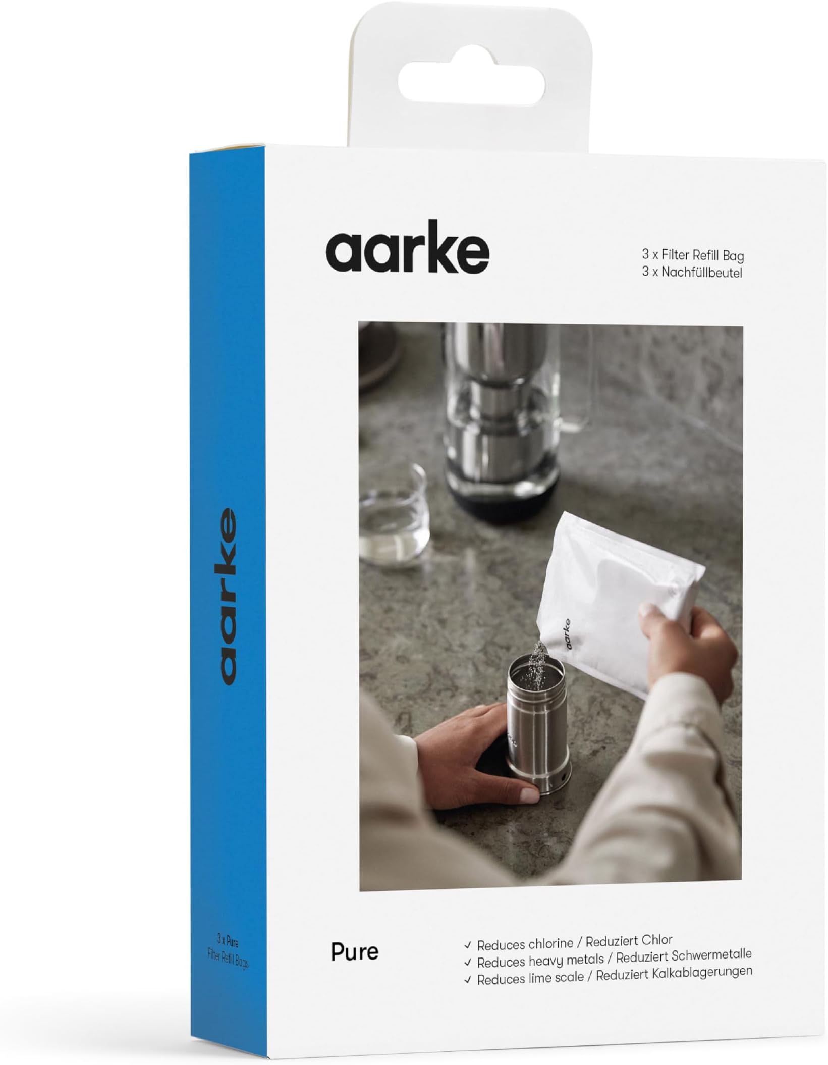 Aarke Pure Filter Refill Granules - Reduces Heavy Metals for Clean Water, Eco-Friendly, 8-Week Performance, Compatible With Purifier Pitchers (3 Pack)