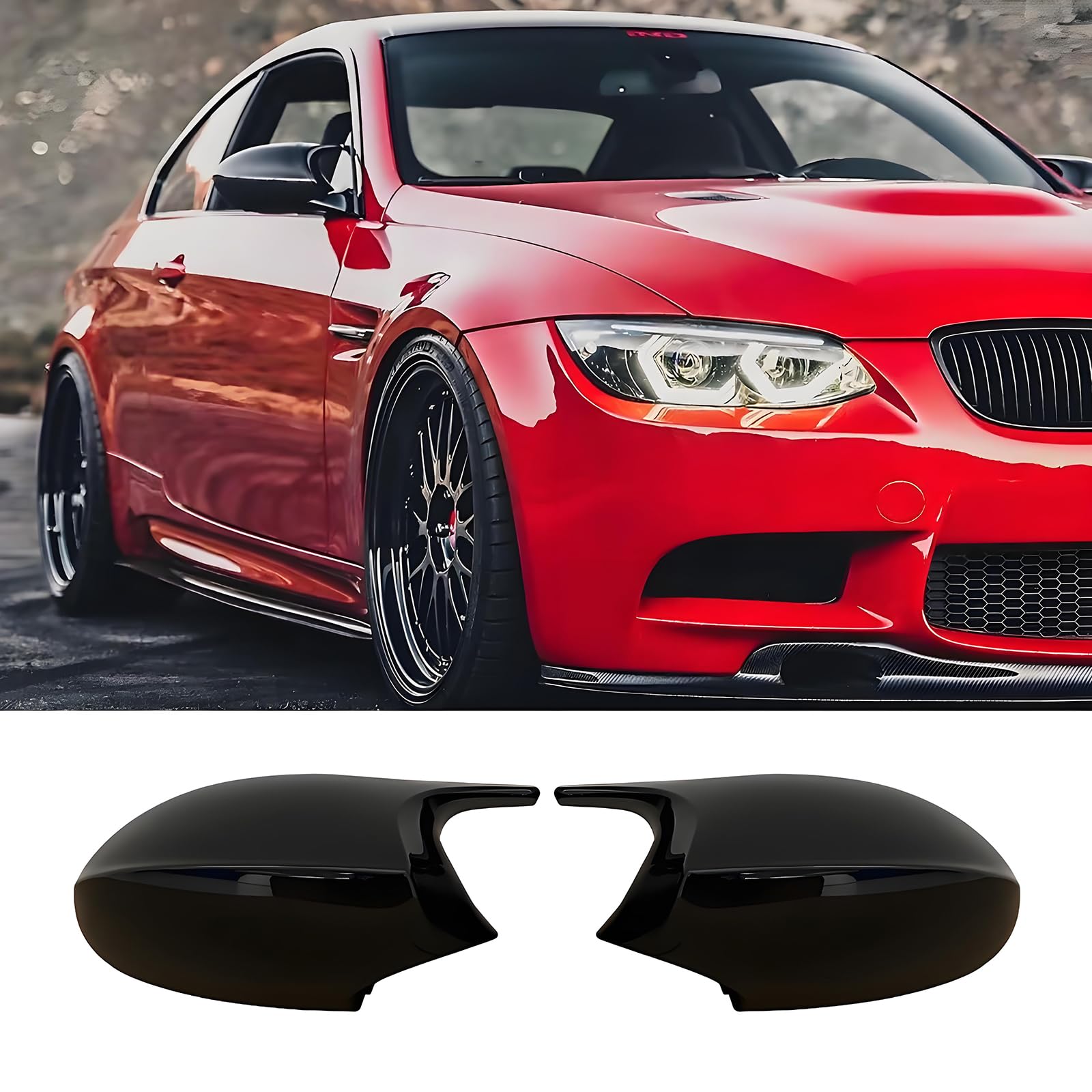 1 paio Posteriori Auto Coperture Specchietti Retrovisori di Ricambio Specchietto Retrovisore compatibile con BMW E81 E82 E87 E88 PRE E90 E91 2005-2008 E92 E93 2006-2009