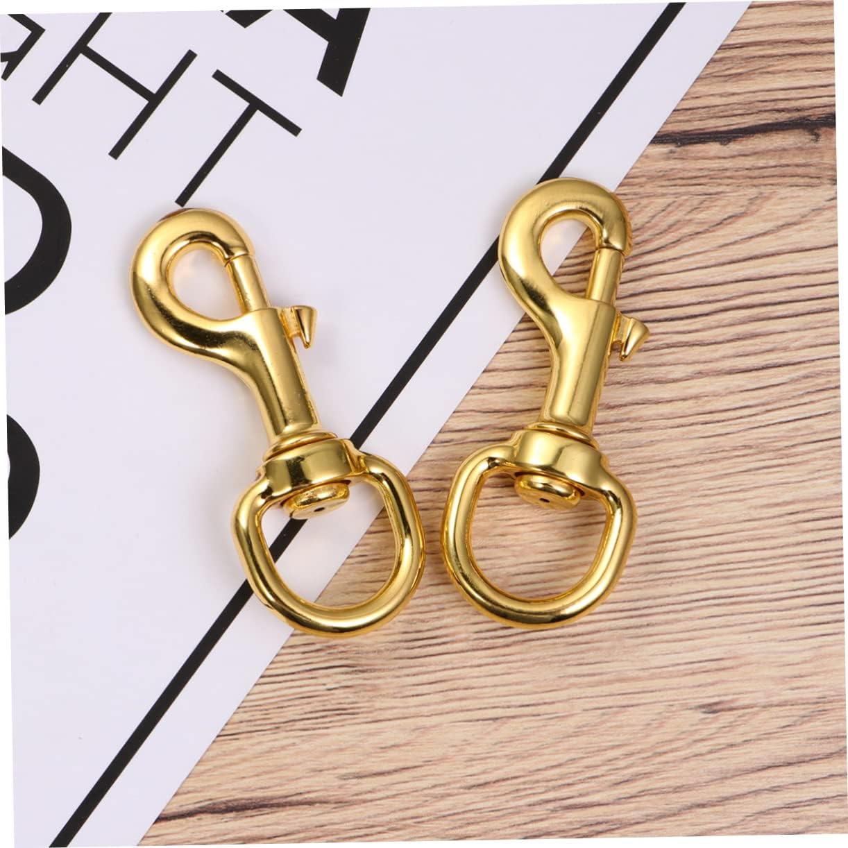 6pcs Pet Collar Hooks with Swivel Joints Buckle for Leashes Accessories and Keychains Convenient Traction Rope Attachments for Dogs and Cats Golden
