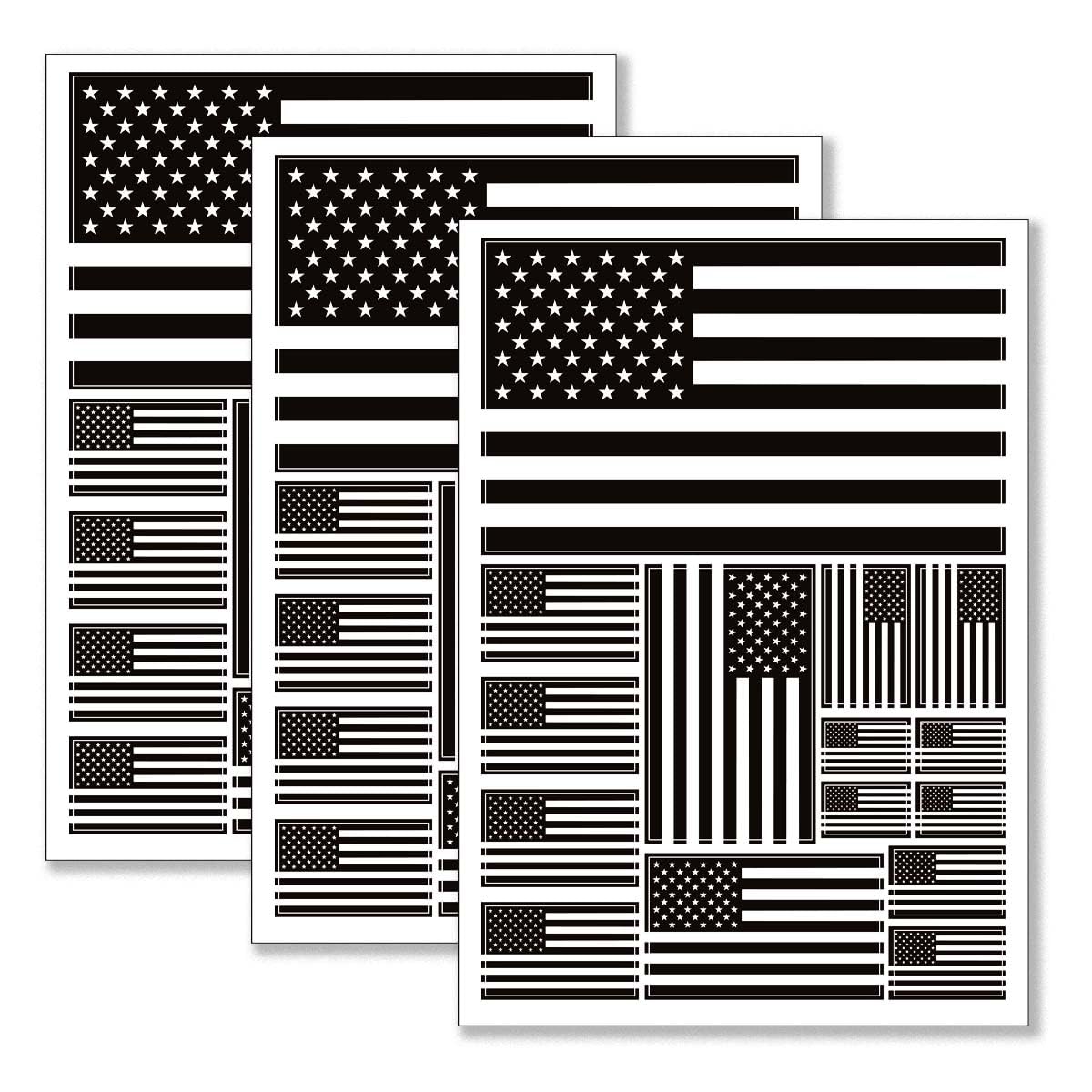 Autocollants drapeau américain noir QQSD lot stickers usa voiture pc 29 x 21 cm