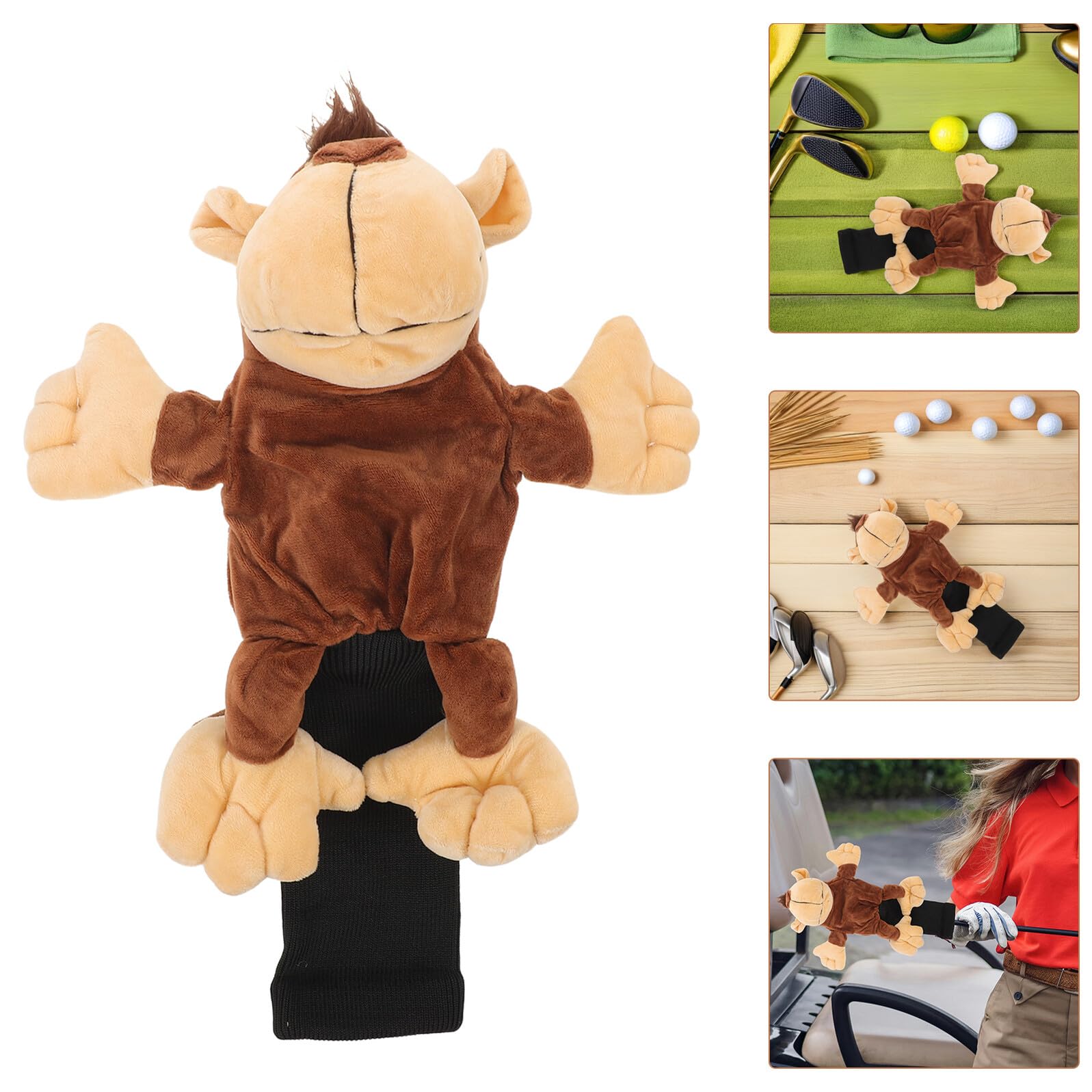 Healeved Copri Driver Golf Morbido e Leggero Forma di Scimmia Protezione Imbottita per Testa Mazza da Golf Accessorio Divertente per Golfisti per Campi e Tornei