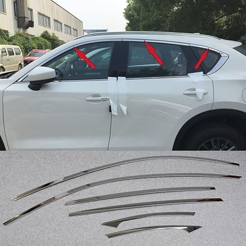 Beautost Compatible con Mazda 2017 2018 2019 2020 2021 2022 2023 2024 2025 CX-5 CX5 Marco superior de Windows Molding Cover Trim Steel - Juego disponible en Yaxa Costa Rica