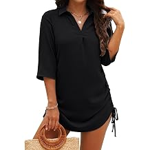 Newchoice Swimsuit Coverup for Women Drawstring Swim Bathing Suit Cover Ups Beach Vacation Dress Shirt