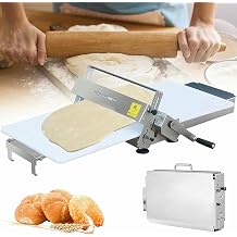Stainless Steel Folding Seater Manual Dough Roller Machine with 0-25mm Adjustable Function, Perfect Dough Laminator or Fondant Roller Machine for Home Bakery /