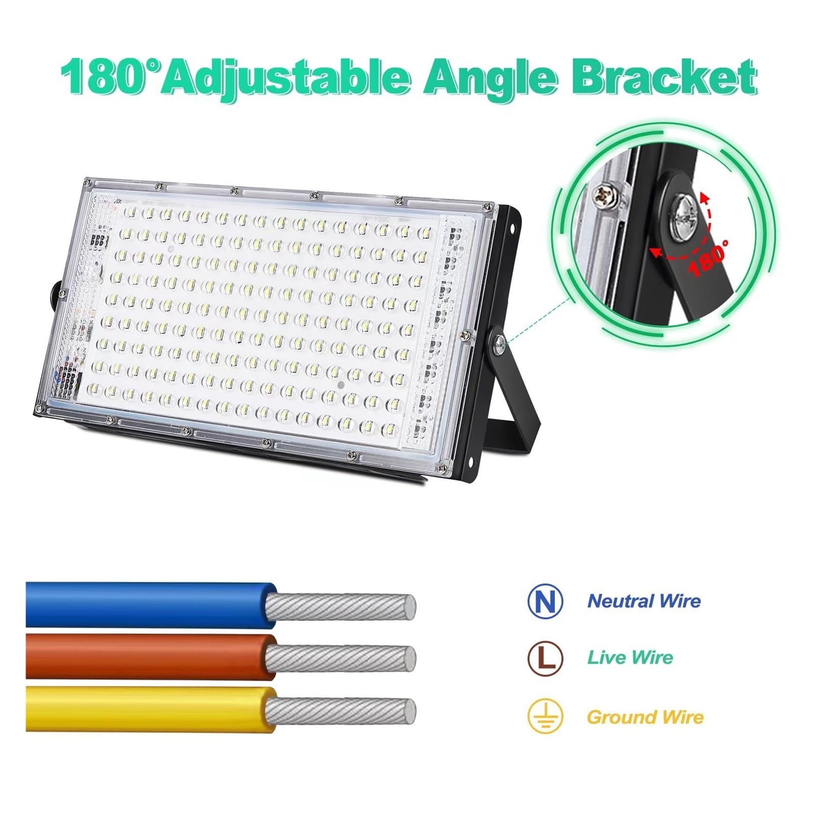 Zewnętrzne światło powodziowe Światło Halonowe 50w 100w 150w Oświetlenie Zewnętrzne Led Zewnętrzny Or Lampa Reflektorowa Reflektor Wodoodporna Uliczna Oświetlenie miejsca pracy(100W_COLD LIGHT)