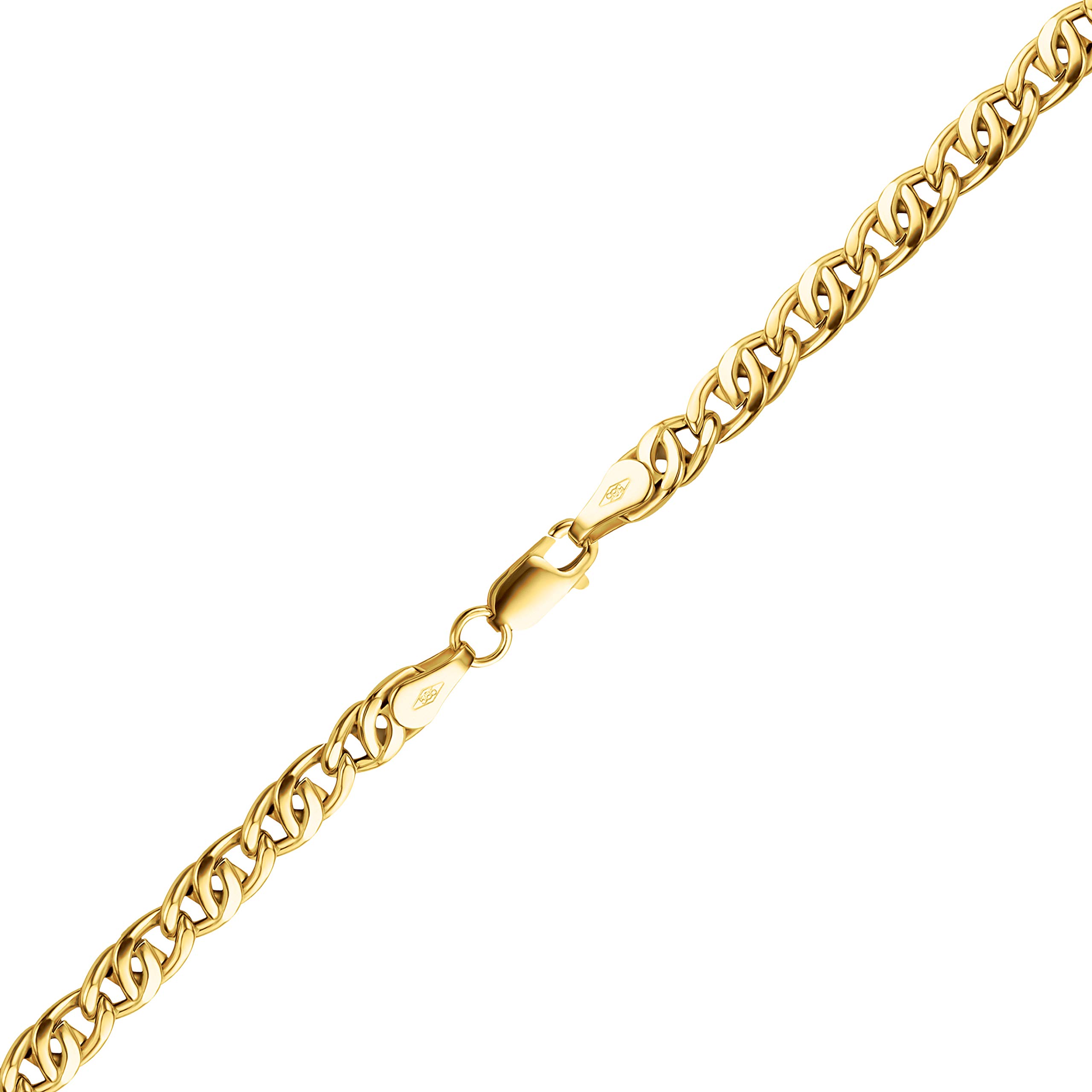 PRINS JEWELS 8er Panzer Armband 14 Karat 585 Gelbgold 4 mm Unisex