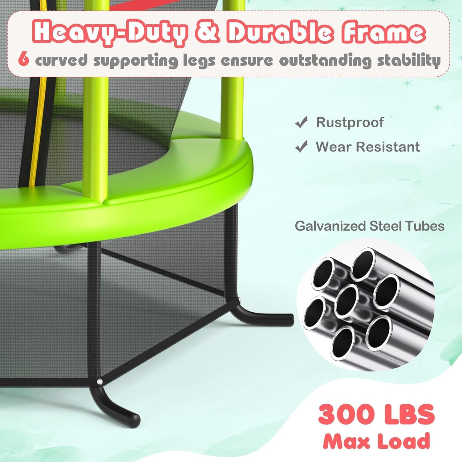 Goplus 55" Trampoline for Kids, 4.6 FT Mini Toddler Trampoline with Enclosure Net, Safety Pad, No-Gap Design, Indoor Outdoor ASTM Approved Recreational Trampoline for Childern Boys Girls
