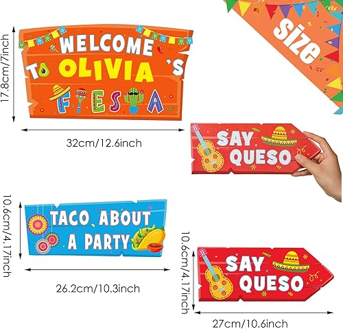 Miniatura 2 de 20 carteles de fiesta mexicana para fiesta de taco, bar, carteles direccionales para fiestas temáticas de Cinco de Mayo, decoración de patio con
