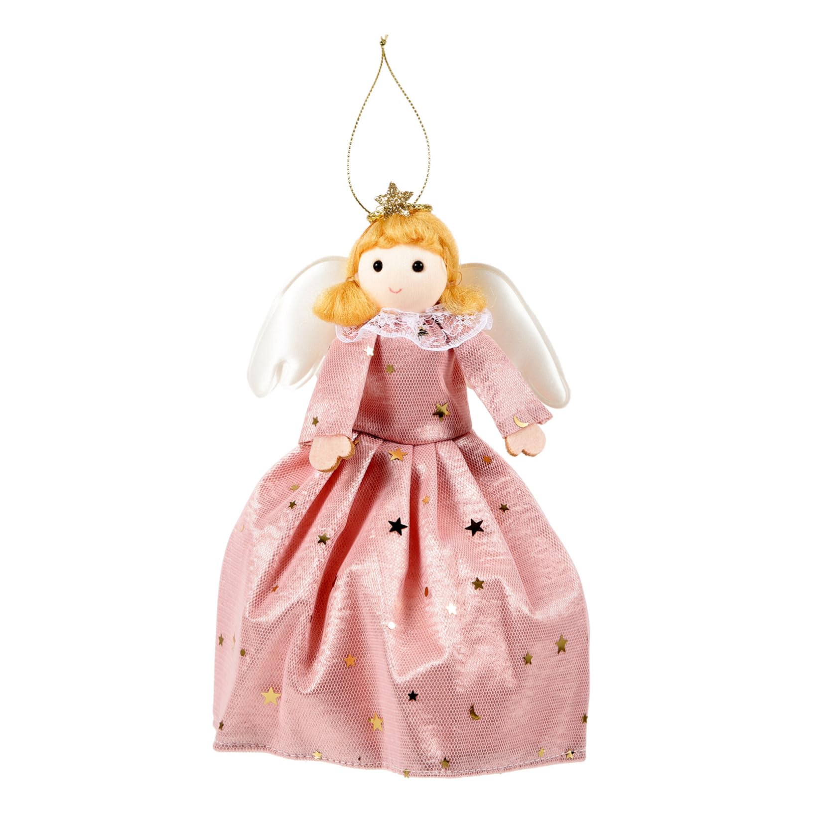 Muñeca de la copa del árbol PRETYZOOM, adornos de tela rosa para navidad infantil