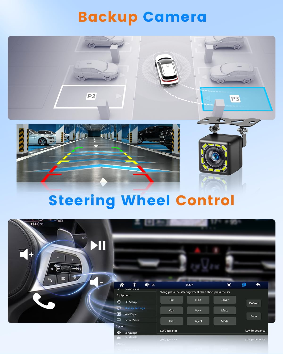 Hikity Android Autoradio 1 DIN Stereo Bluetooth Compatible avec Wireless CarPlay Android Auto, 6,5 Incell Pouces Écran Tactile Lecteur Radio RDS FM AM Recharge Rapide Microphone Caméra pour Voiture