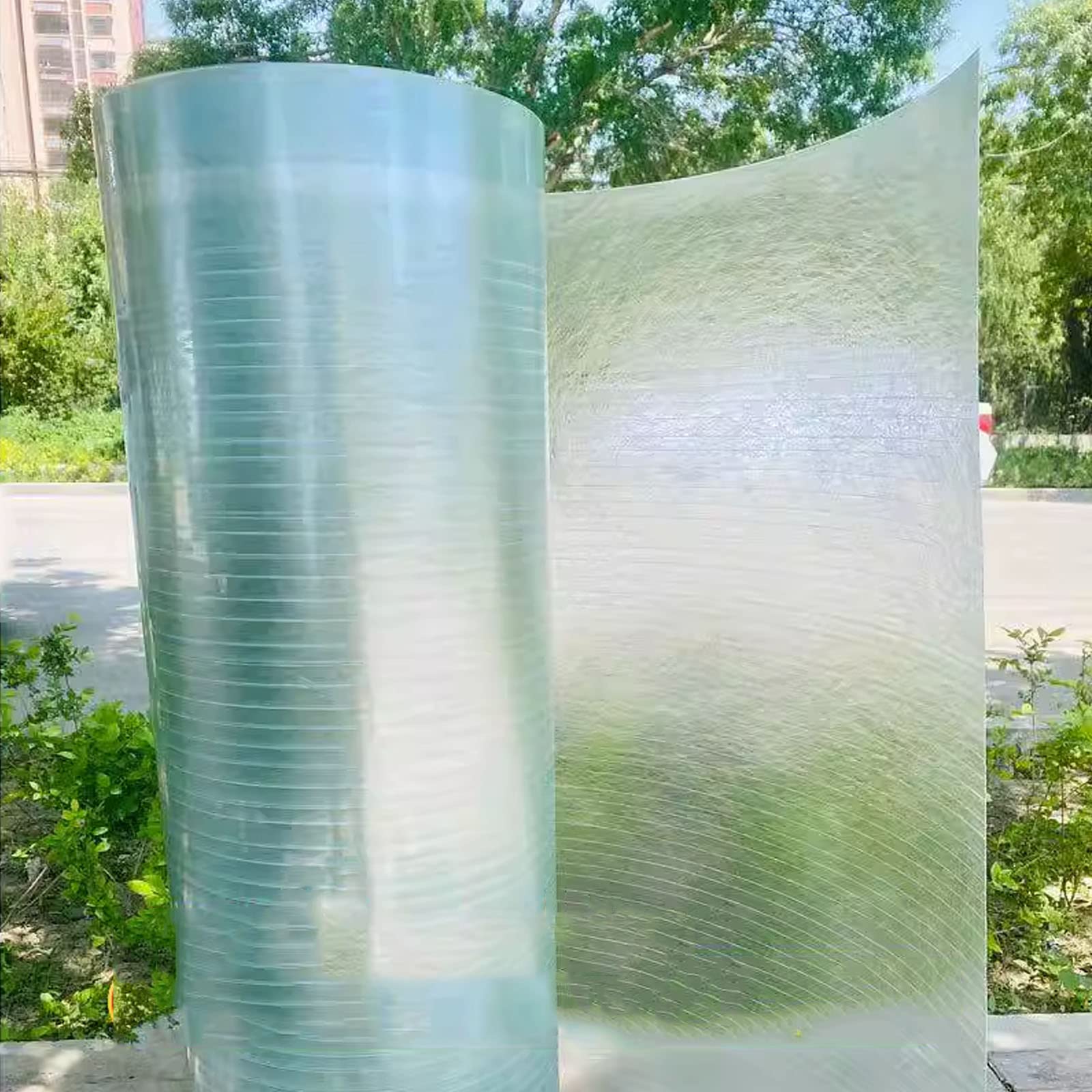 Przezroczyste wodoodporne panele dachowe na taras i balkon, odporne na promieniowanie UV, łatwe do cięcia i składania, konfigurowalny rozmiar (0,8 m x 15 m) | zawiera śruby do łatwej instalacji
