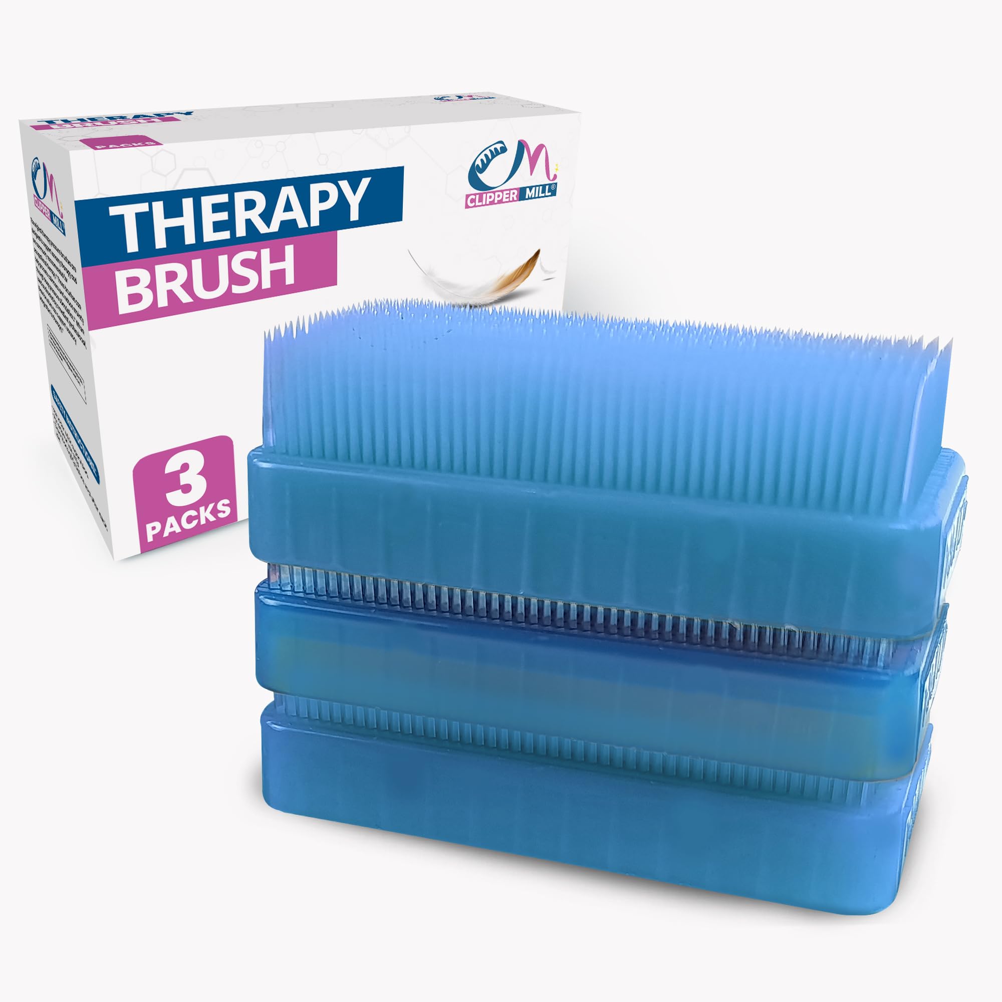 Wilbarger Method Therapy Sensory Brush Blue Pack 3 Therapressure Brush