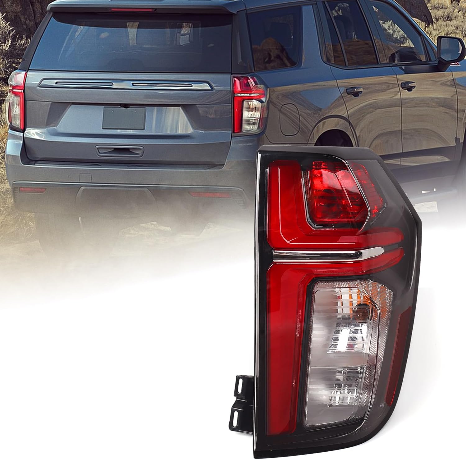 Huray Right Tail Light Fit for Chevy Tahoe/Suburban 2021 2022 2023, RH Red LED Taillight OE Style Tail lamp Rear Brake Lamp Replacement for 84849417 GM2801322 Passenger Side RH(Passenger Side)