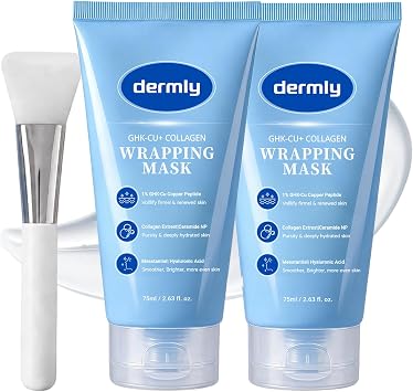 Dermly GHK-Cu Overnight Wrapping Mask, Dermly Face Mask 75ml 2 Pack