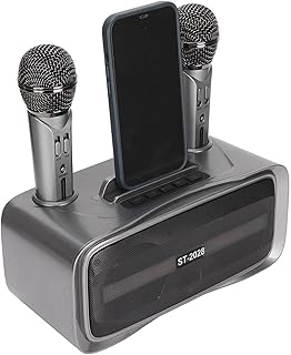 Mrisata Portable Karaoke Speaker System Karaoke Speaker System Karaoke Machine with 2 Wireless Microphones Karaoke Machine for Adults St-2028 Portable Karaoke Speaker System