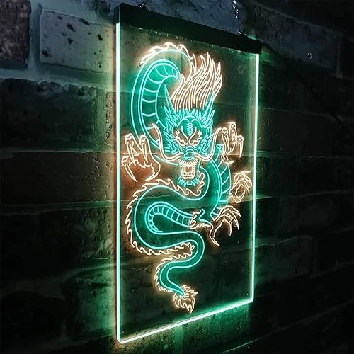 Vista 48 de ADVPRO Chinese Dragon Room Display Dual Color LED Neon Sign Green & Red 16" x 24" st6s46-i3225-gr