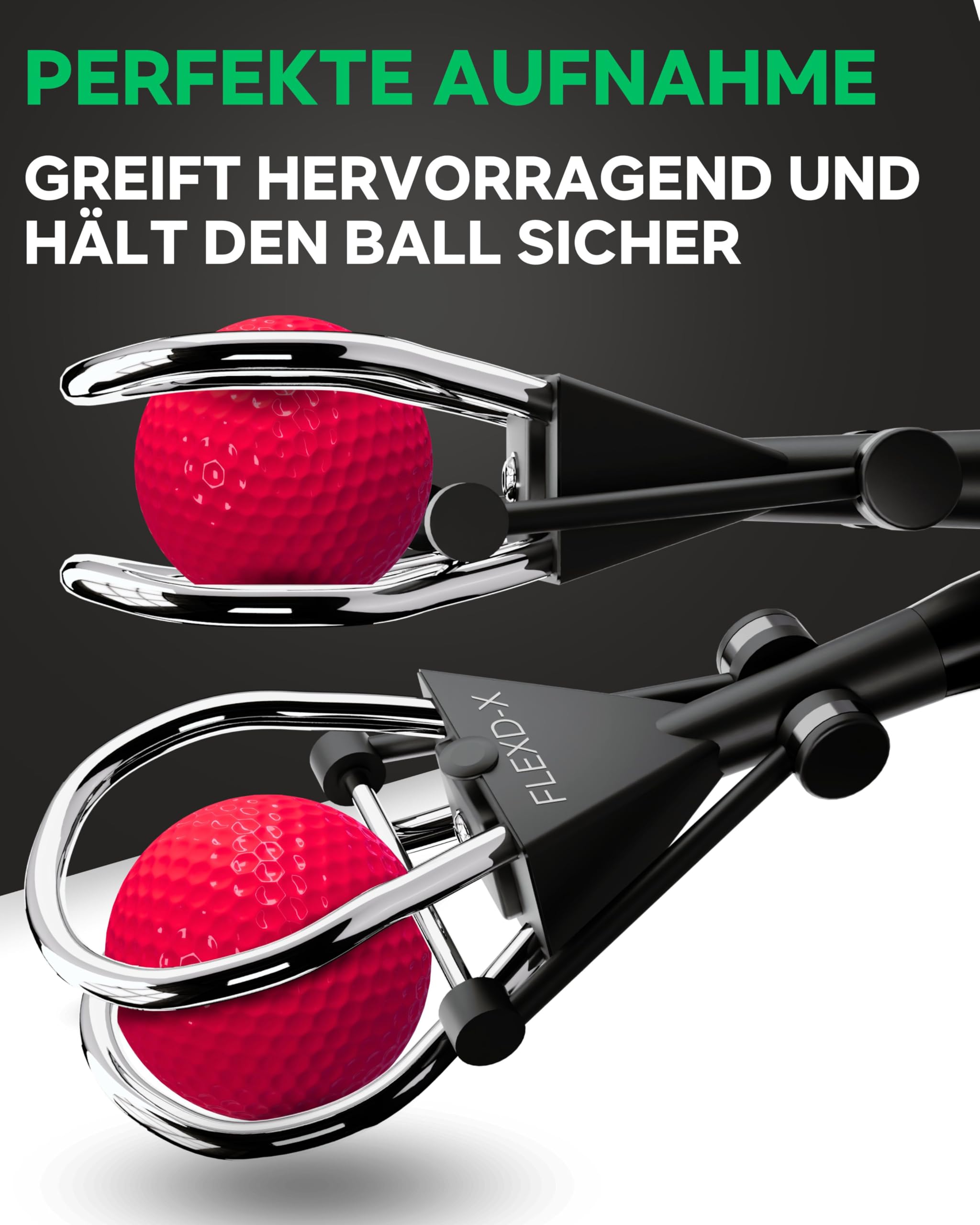 Hochwertige Golfball Angel - Bis 1,83 Meter Golf Ball Retriever - Stufenfrei verstellbare Ballangel Golf - Stabile Golf Angel Teleskop Golfballangel für Wasser, Büsche, Wiesen