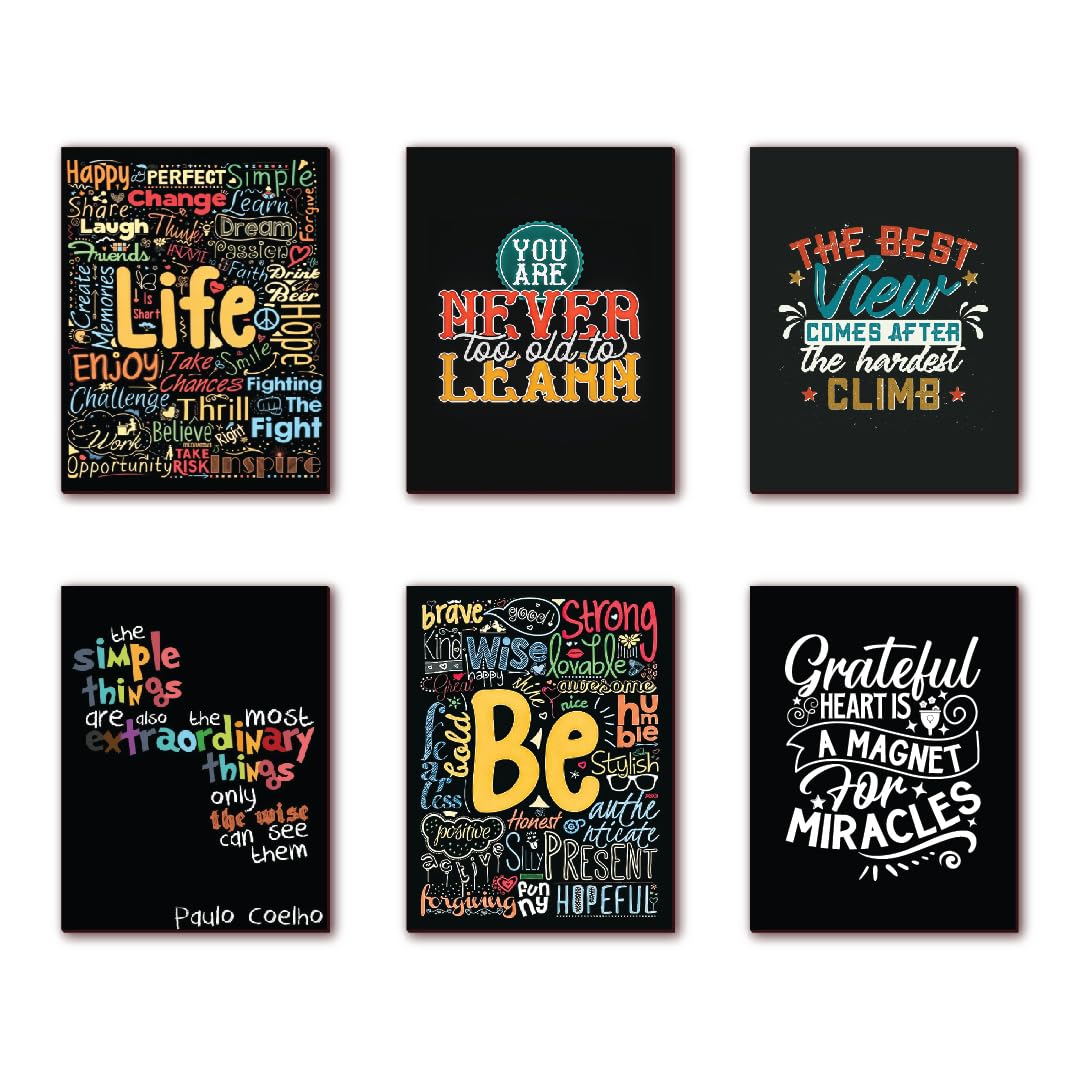 The Crafthives Fridge Magnets for Refrigerator, Home and Kitchen Decoration Personal Desk (Wooden, 3 x 3.5 inch) Set of 6 | Inspire Yourself- Full Magnetic Backside (B0D3C26NJ9) Amazon Price History, Amazon Price Tracker