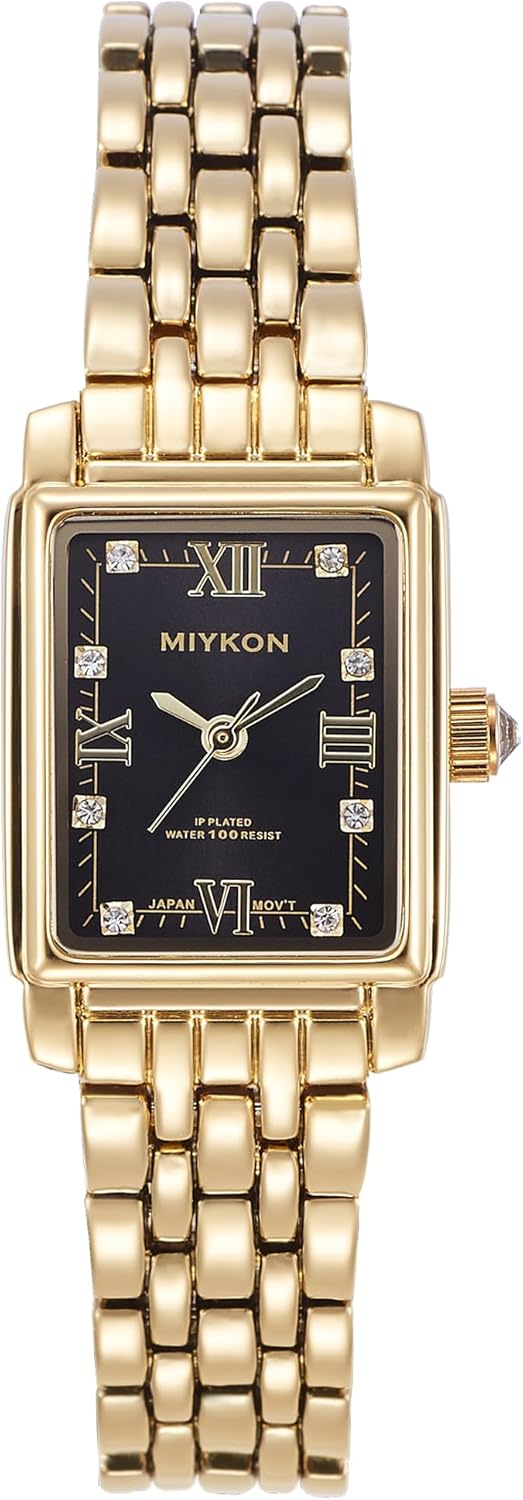 Miykon Dainty Watches for Women - Small Face Square Womens Watch with Genuine Crystals, Classic Luxury Style Bracelet Watch for Petite Thin Wrists, Cute & Unique - Japanese Quartz, Waterproof to 100ft