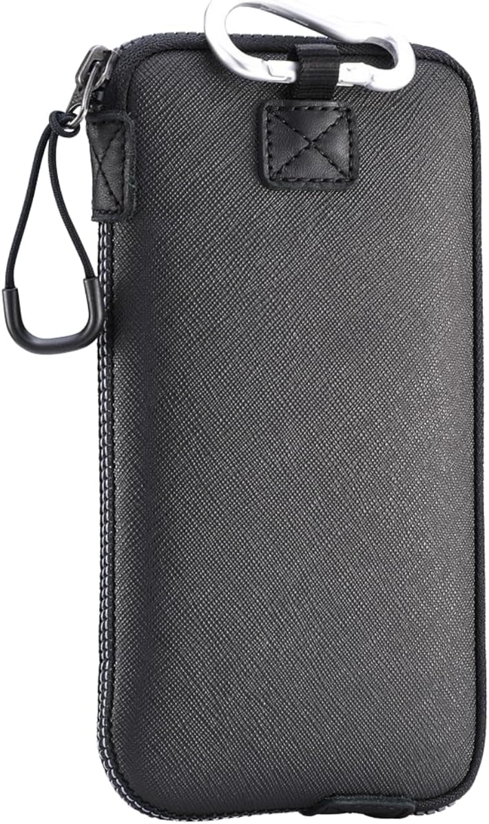 Neoprene Phone Pouch, Lightweight Protective Cellphone Sleeve with Large Zipper Opening, Inner Pocket, Thermal Insulated, Durable Cell Phone Carrier for iPhone & Smartphones [ Black ]
