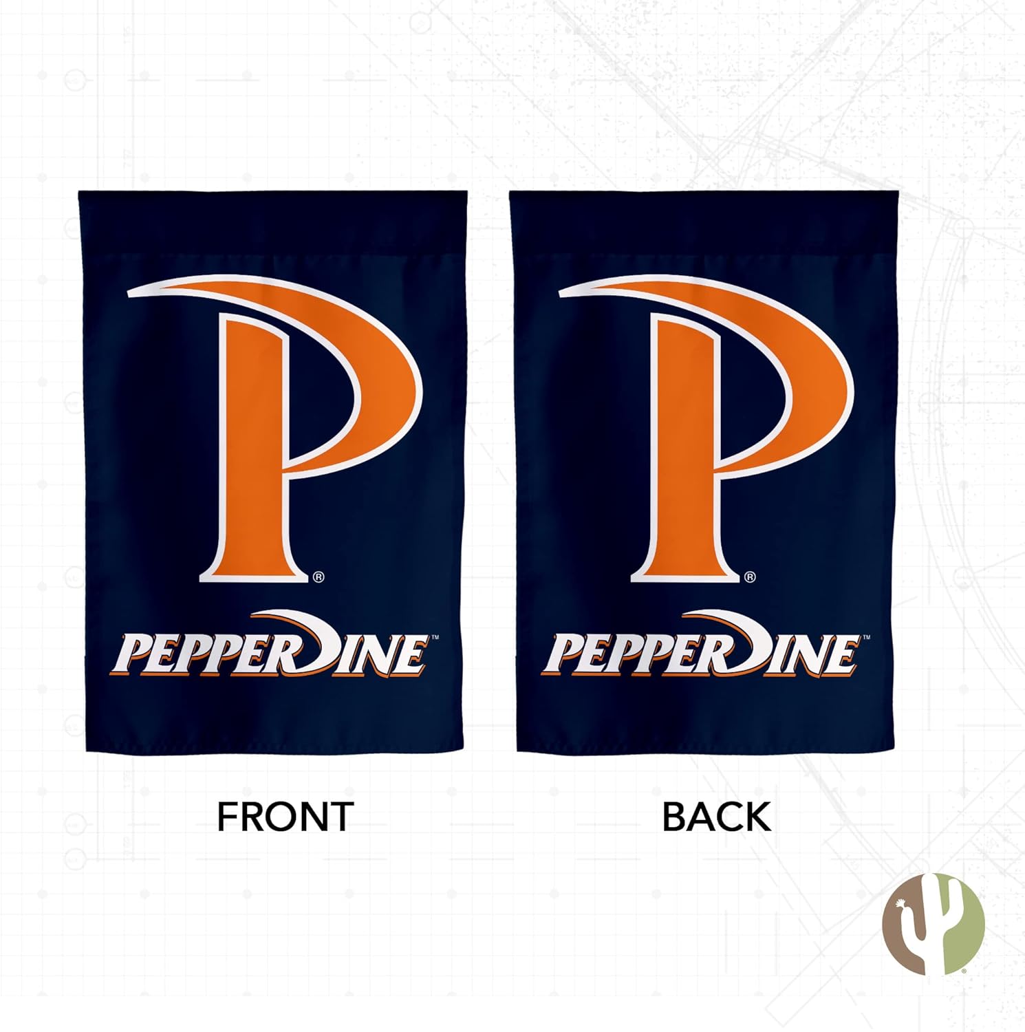 Desert Cactus Pepperdine University PU Garden Flag – 19 x 12 Inch Pepperdine Waves Banner, for Outdoor Display and Events (Design A) - Image 2