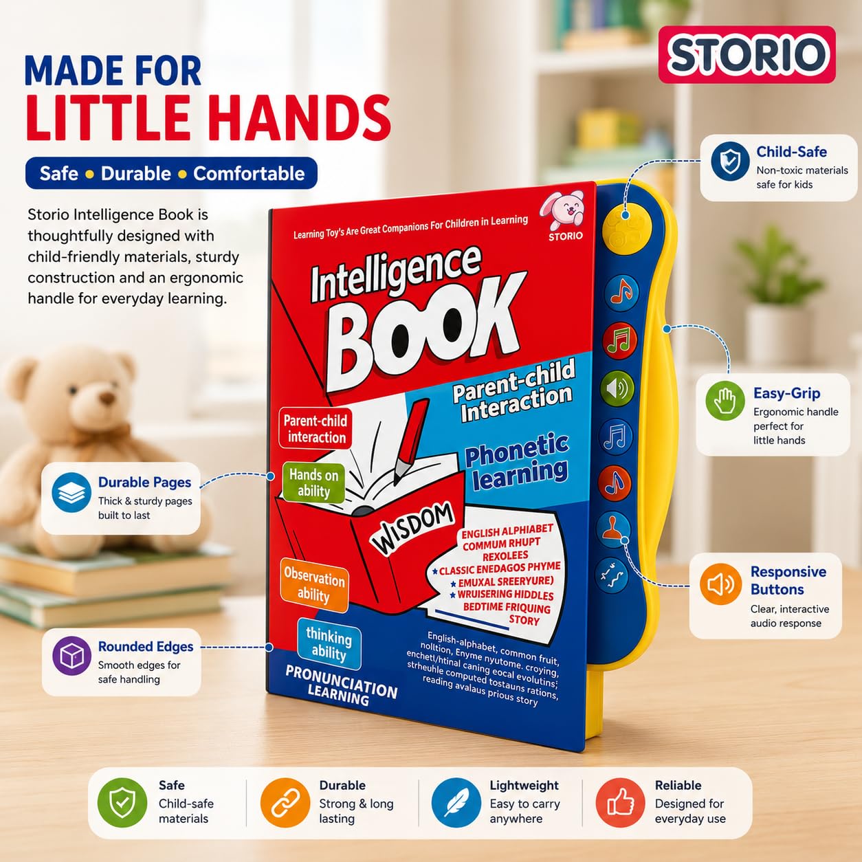 Storio Intelligence Book Sound Book for Children, English Letters & Words Learning Book, Fun Educational Toys. Activities with Numbers, Shapes Learning Book for Toddlers — Amazon image 7