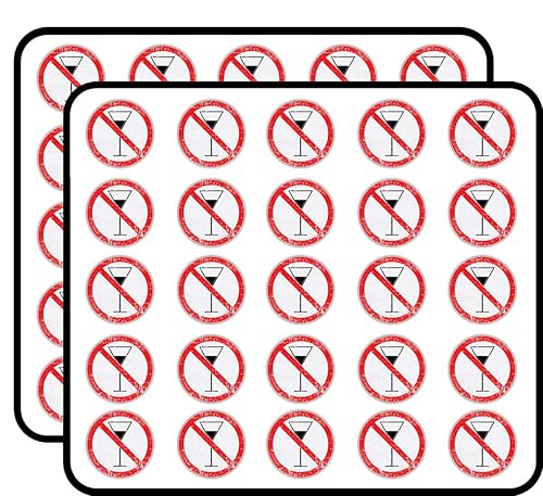 No Alcohol Ban Stop Sign Decorative Scrapbooking Sticker Waterproof Vinyl