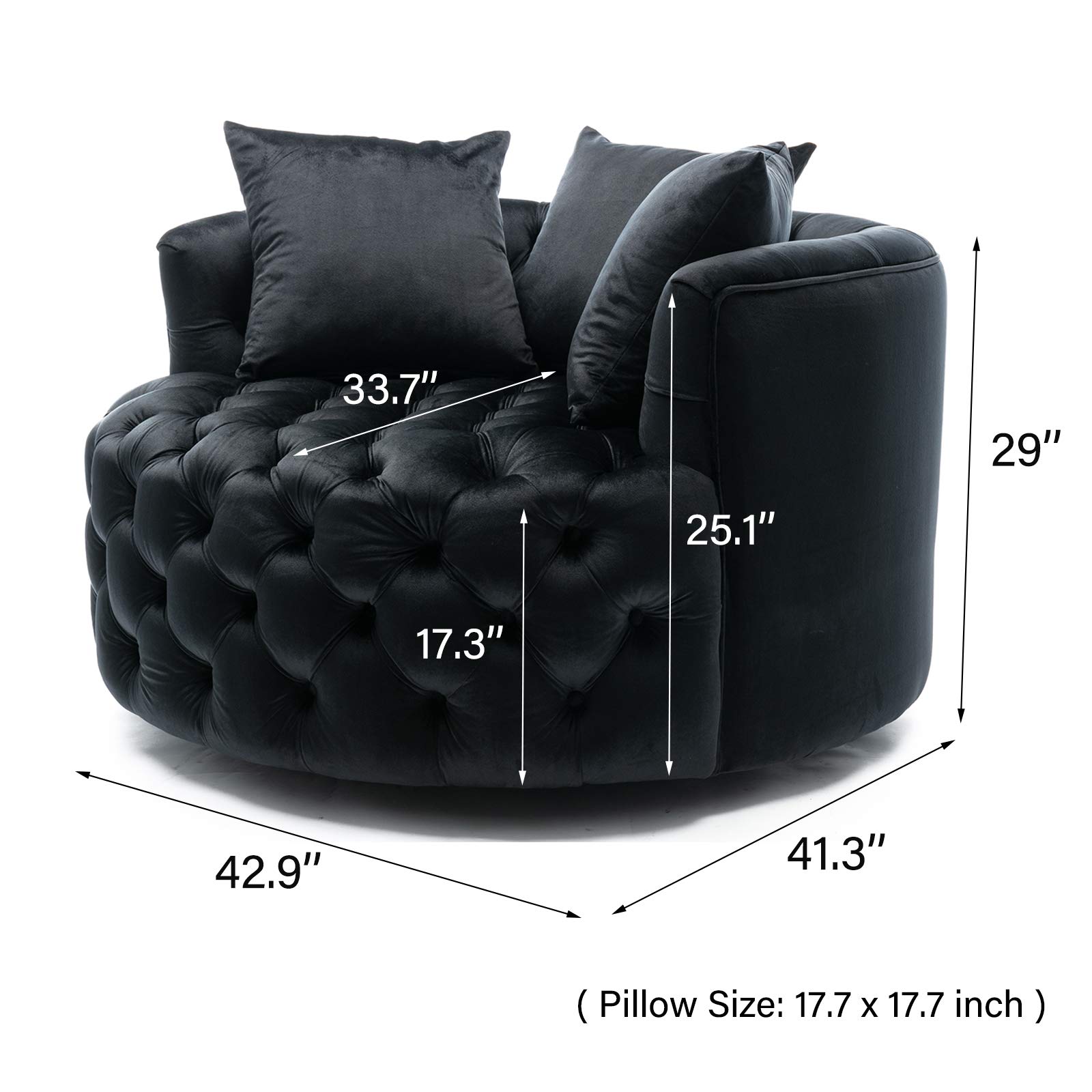 Dolonm Swivel Accent Barrel Chair Modern Sofa Lounge Club Round Chair