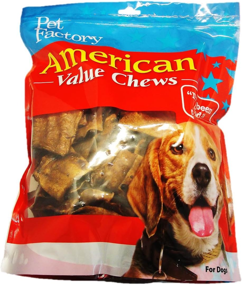 Pet Factory American Beef Hide Beef Flavored Chips Chews For Dogs, Medium/30 Oz