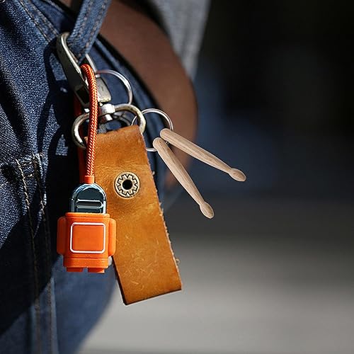 Miniatura 2 de BQLZR Llavero de madera natural de 3.543 in, 2 baquetas de percusión, llavero de cadena, Madera natural