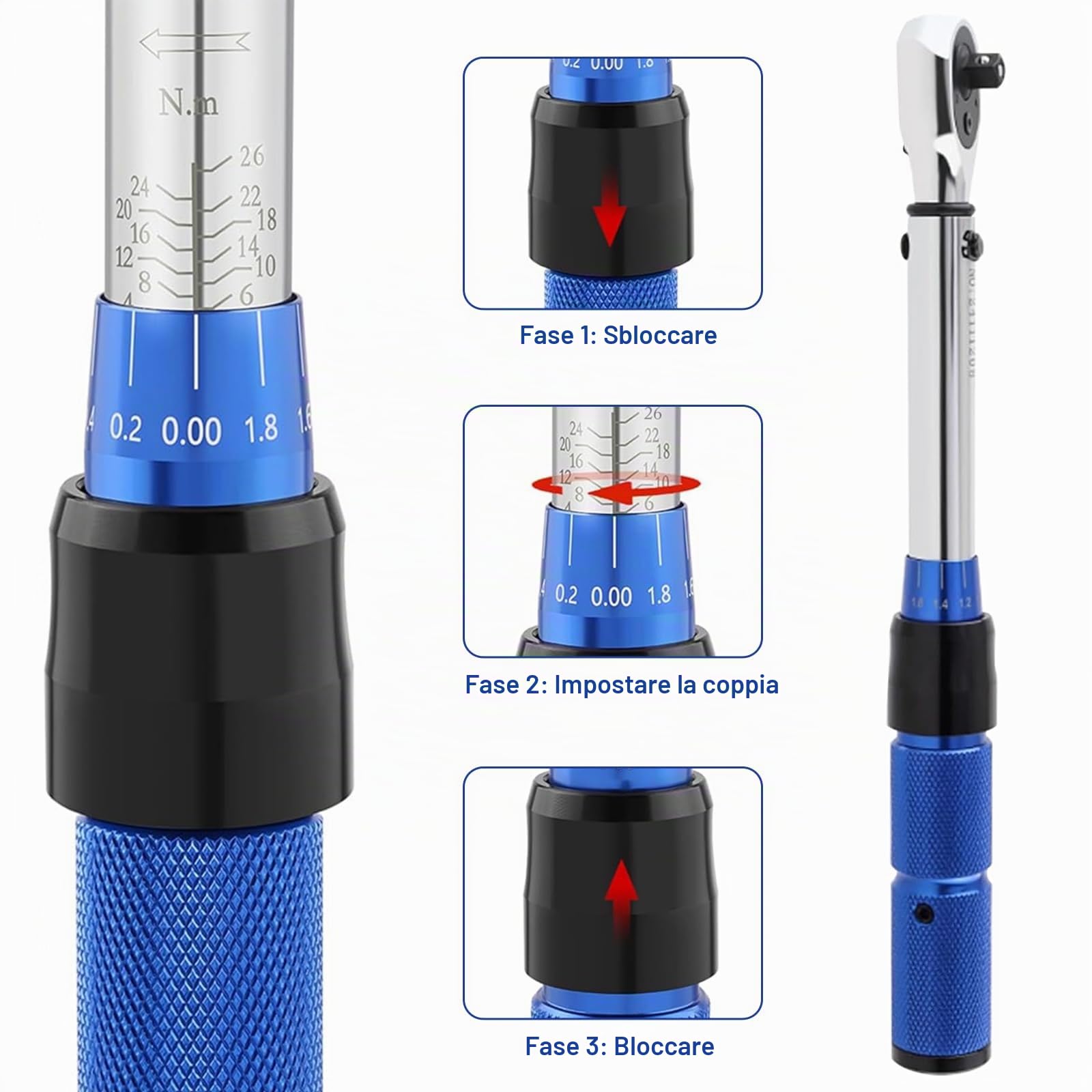 Souvik Chiave Dinamometrica 1/4" di Torsione 2-26 Nm, Precisione ± 3%, Kit Manutenzione Professionale con 100mm Barra di Prolunga, per Bici, Auto, Moto, 14 Bit e Scatola di Immagazzinaggio