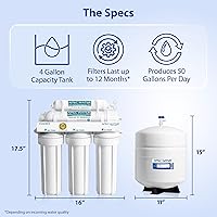 Vista 7 de APEC Water Systems ROES-50 Essence Series - Sistema de filtración de agua potable de ósmosis inversa de 5 etapas con certificación WQA, muy seguro