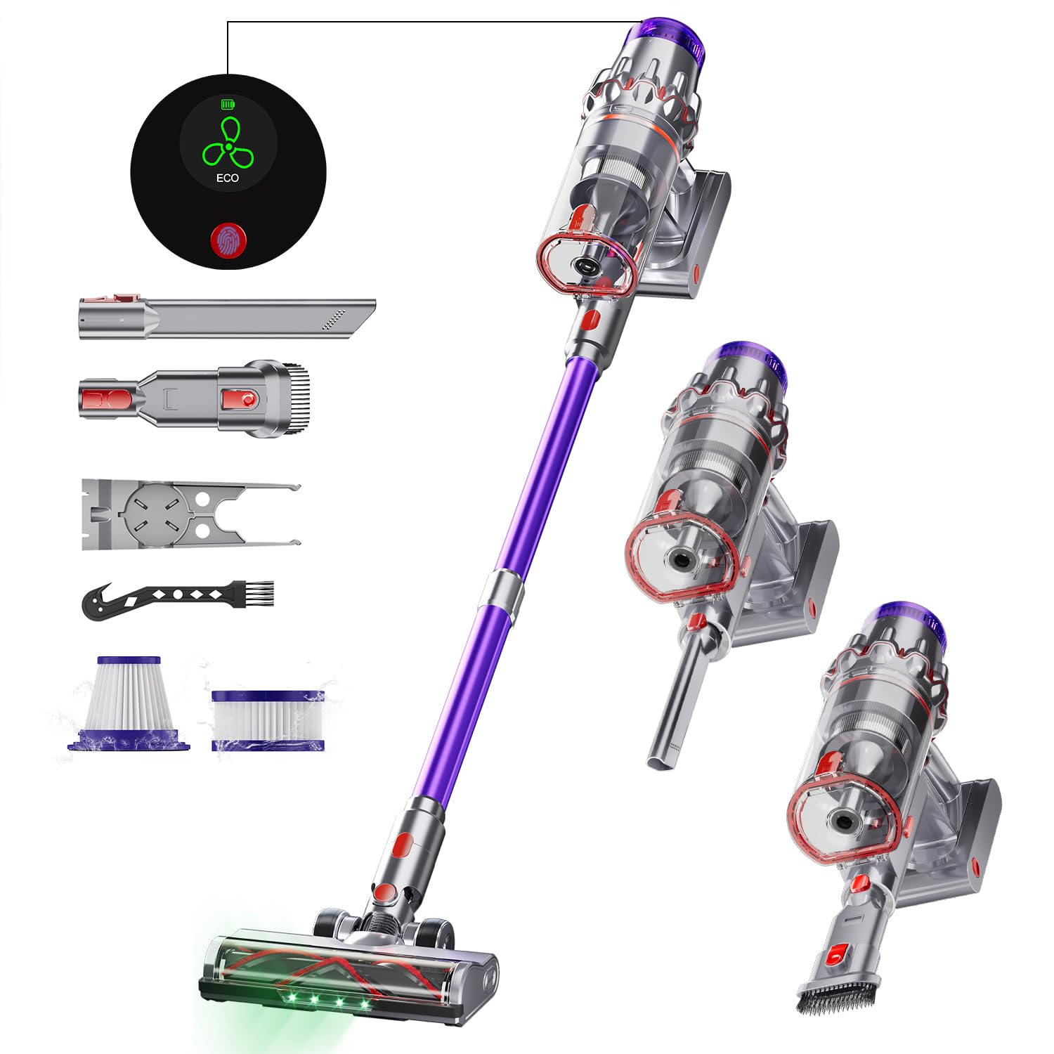 Photo 1 of MBYULO Cordless Vacuum Cleaner 600W 55Kpa Vacuum Cleaners for Home, Powerful Stick Vacuum Max 60Min. OLED Color Screen Anti-Tangled Vacuum Cleaner 1.6L for Hardwood Floor,Carpets,Pet Hair DQ01-B