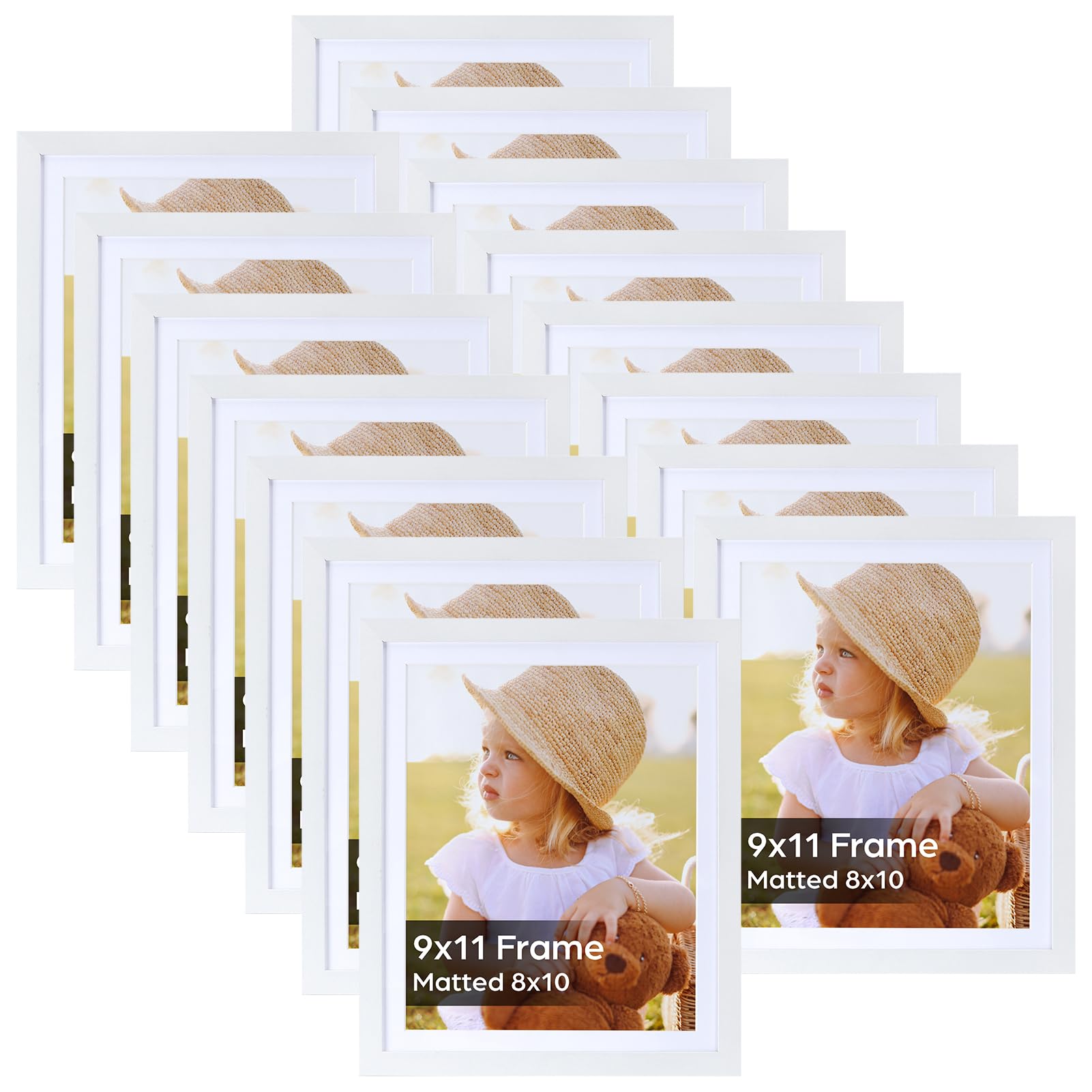 White Picture Frame Set - 15 Frames, 8x10