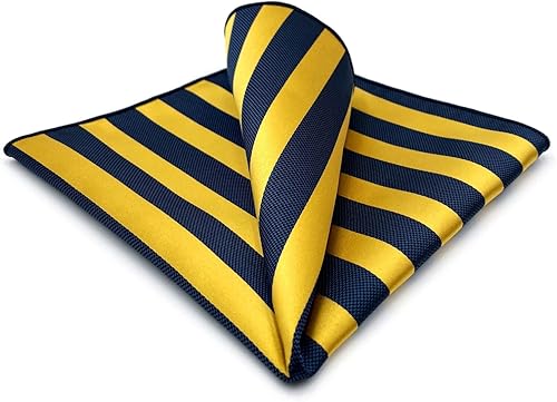 S&W SHLAX&WING Cuadros de bolsillo a rayas para hombre, accesorios de rayas amarillas y azul rey, Varios colores